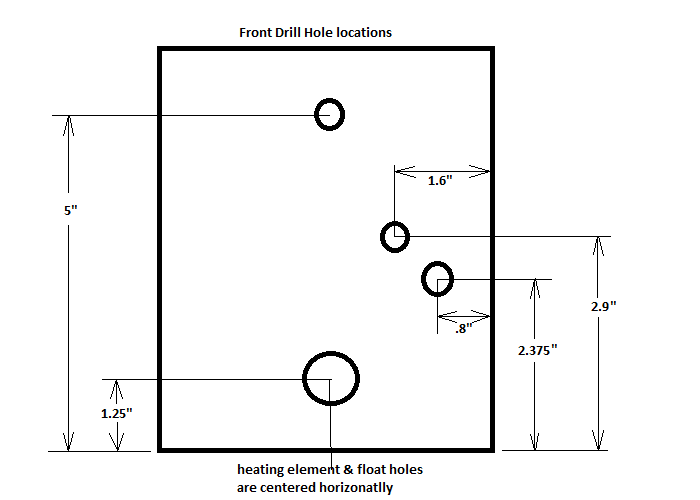 Drilled hole layout for tank drawing